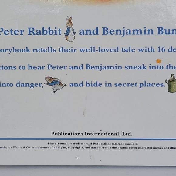 Play a Sound The Tale of Peter Rabbit and Benjamin Bunny Vintage Hardcover Book - Picture 15 of 17
